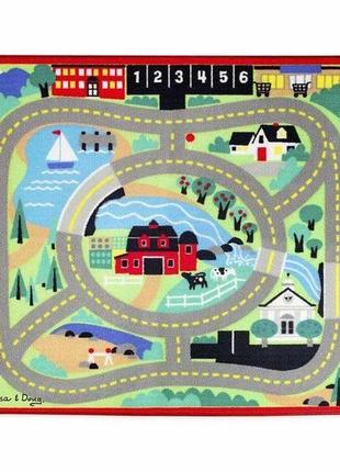 Ігровий килимок з машинками міська дорога melissa&doug (md19400)