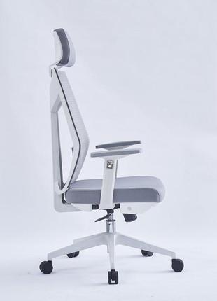 Крісло поворотне icar сіре/білий каркас3 фото