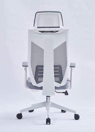 Крісло поворотне icar сіре/білий каркас4 фото