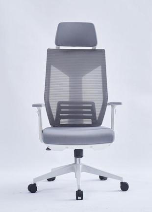 Крісло поворотне icar сіре/білий каркас2 фото