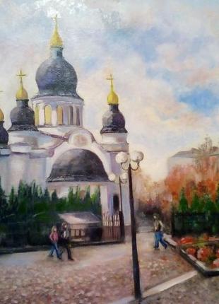 Картина, масло,холст"площа біля янгола" м.кропивницький