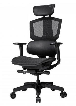 Кресло игровое argo one (black) эргономичное, дышащий текстиль, черный2 фото