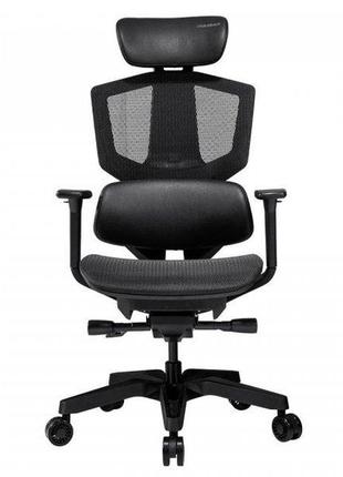 Кресло игровое argo one (black) эргономичное, дышащий текстиль, черный1 фото