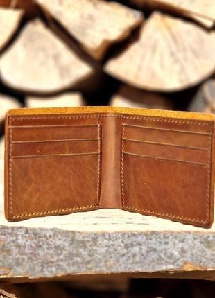 Класичний гаманець з вінтажної натуральної шкіри2 фото