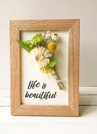 Цветочная рамка «life is beautiful»1 фото