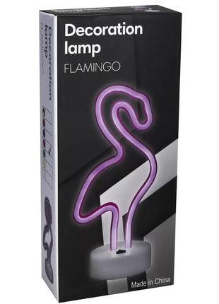 Неоновий світильник-нічник фламінго настільна декоративна лампа6 фото