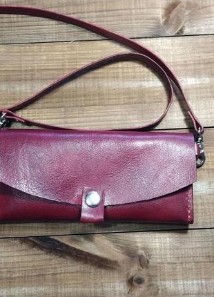 Женская клач-сумочка из итальянской кожи "xxi век"3 фото