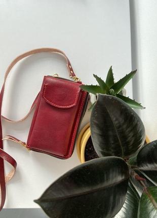 Компактна сумочка ручної роботи з натуральної шкіри «lady d»2 фото