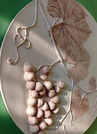 Ботанічний барельєф з гіпсу з винонрадом