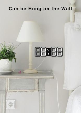 Часы 3d светодиодные светящиеся большие с будильником