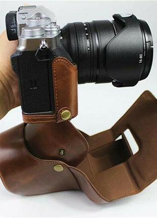Захисний футляр - чохол для камери fujifilm x-t4 - кава - реалізований доступ до акумулятора4 фото