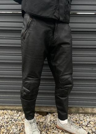 Мужские кожаные мотоштаны krawehl leder демисезонные | размер: 52 (~l-xl) | штаны для езды по городу