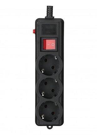 Мережевий фільтр gembird spg3-g-15b-pro, 3 розетки, 4,5 м, чорний