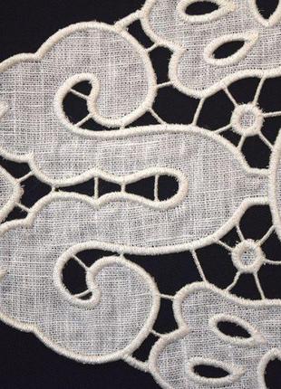 Richelieu embroidery embroidered white linen napkin вишита серветка4 фото