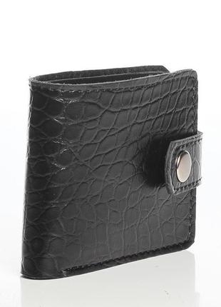 Чорний гаманець під рептилію дрібним візерунком3 фото
