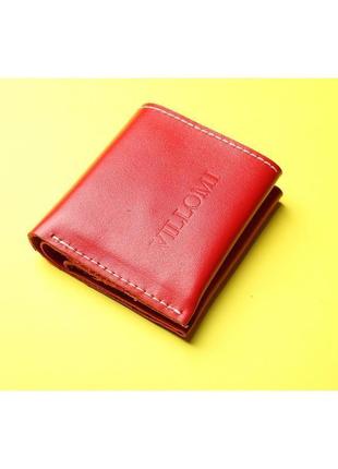Компактный кошелек красного цвета1 фото