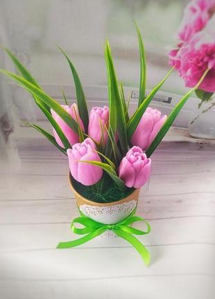 Букет тюльпанів з мила1 фото