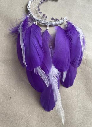 Фиолетовый лунный ловец снов из ивы с аметистом подарок для девушки оберег для дома2 фото