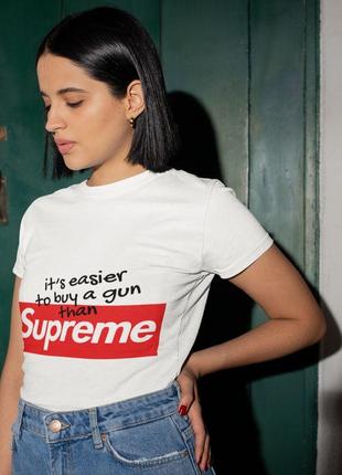 Футболка женская с принтом антибренд supreme4 фото