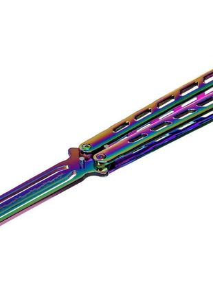 Ніж метелик навчальний тупий дитячий тренувальний ніж балісонг безпечний для дитини, не гострий, градієнт, 14с