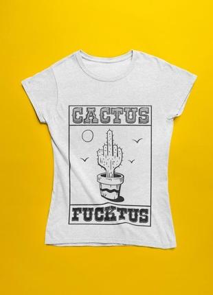 Футболка з принтом cactus fucktus