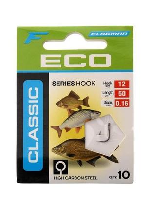 Готовый поводок flagman classic hooks to nylon 2 №12