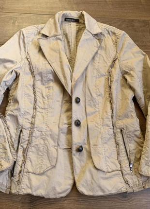 Marc cain классный,бежевый жакет-куртка с карманами,n5,40р9 фото