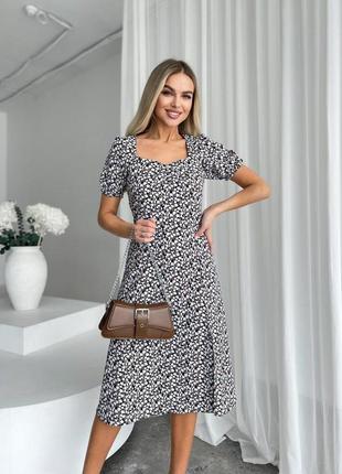 Жіноча літня сукня s-v 5/0041/21 плаття софт вільного крою сарафан з розрізом (s, m, l, хл  розміри)5 фото
