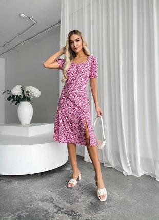Жіноча літня сукня s-v 5/0041/21 плаття софт вільного крою сарафан з розрізом (s, m, l, хл  розміри)10 фото