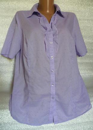Блуза хлопок с вышивкой "плюмети", нежно-лиловая marks & spencer1 фото