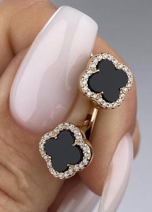 Срібні сережки в позолоті д.10