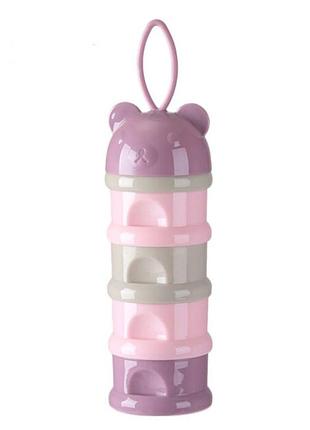 Контейнер для хранения детских смесей pink bear, belove