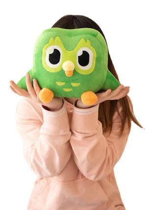 Мягкая игрушка сова duolingo owl toy 30 см, зеленый3 фото