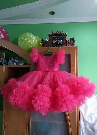 Малиновое детское платье  нарядное