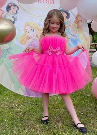 Малиновое  модное детское платье 2