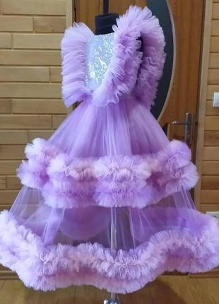 Сиреневое платье со съёмной юбкой  на любой рост