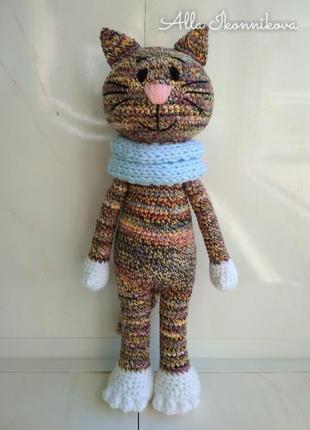 Кіт іграшка вязаний бавовняний8 фото