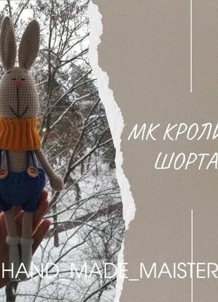 Мастер-класс игрушка кролик в шортах крючком1 фото