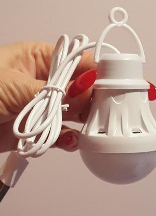 Портативна світлодіодна usb led-лампочка від павербанка (3w). white5 фото