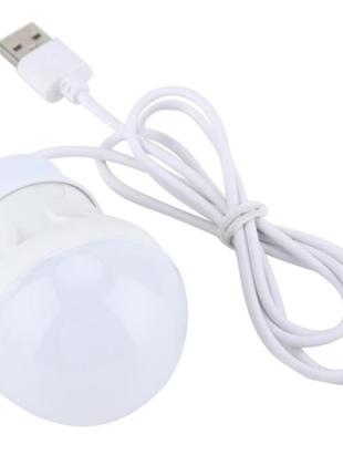 Портативна світлодіодна usb led-лампочка від павербанка (3w). white4 фото