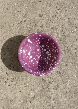 Соусник  фиолетовый с белыми вкраплениями 55 мл, маленькая пиала.2 фото