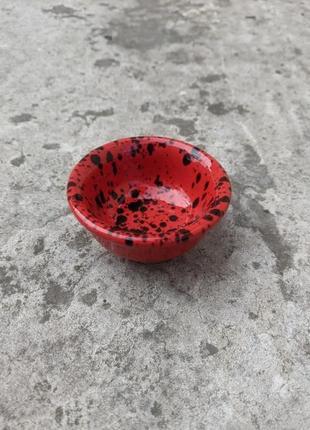 Соусник керамічний червоний 55 мл, маленька піала3 фото