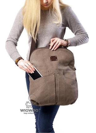 Сумка-рюкзак, сумка-трансформер из канваса и натуральной кожи2 фото