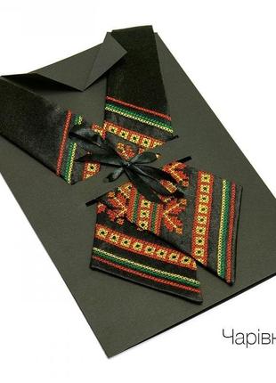 Кросс галстук с вышивкой
