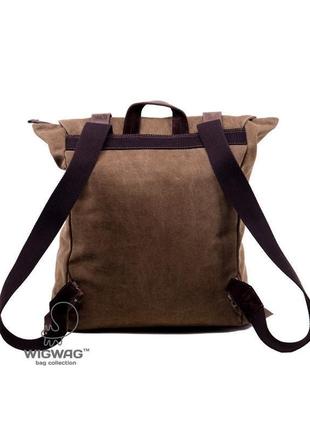 Мужской (женский) рюкзак из коричневого канваса и натуральной кожи2 фото