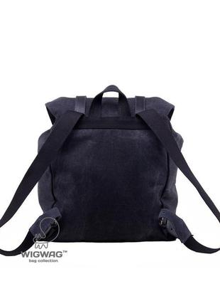 Мужской рюкзак из канваса и натуральной кожи, темно-серый2 фото
