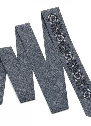 Вузький вишиту краватку №7543 фото