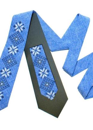Вышитый галстук №733, оригинальный сувенир из украины, подарок директору