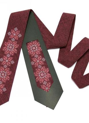 Модный вышитый галстук №667, подарок мужчине, сувенир из украины