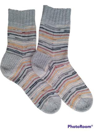 В'язані вовняні шкарпетки ручної роботи. чоловічі шкарпетки 42-44 . теплі шкарпетки1 фото